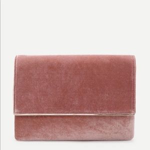 Blush pink velvet clutch (NEW)